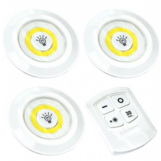 Set de 3 lampi LED cu timer si telecomanda